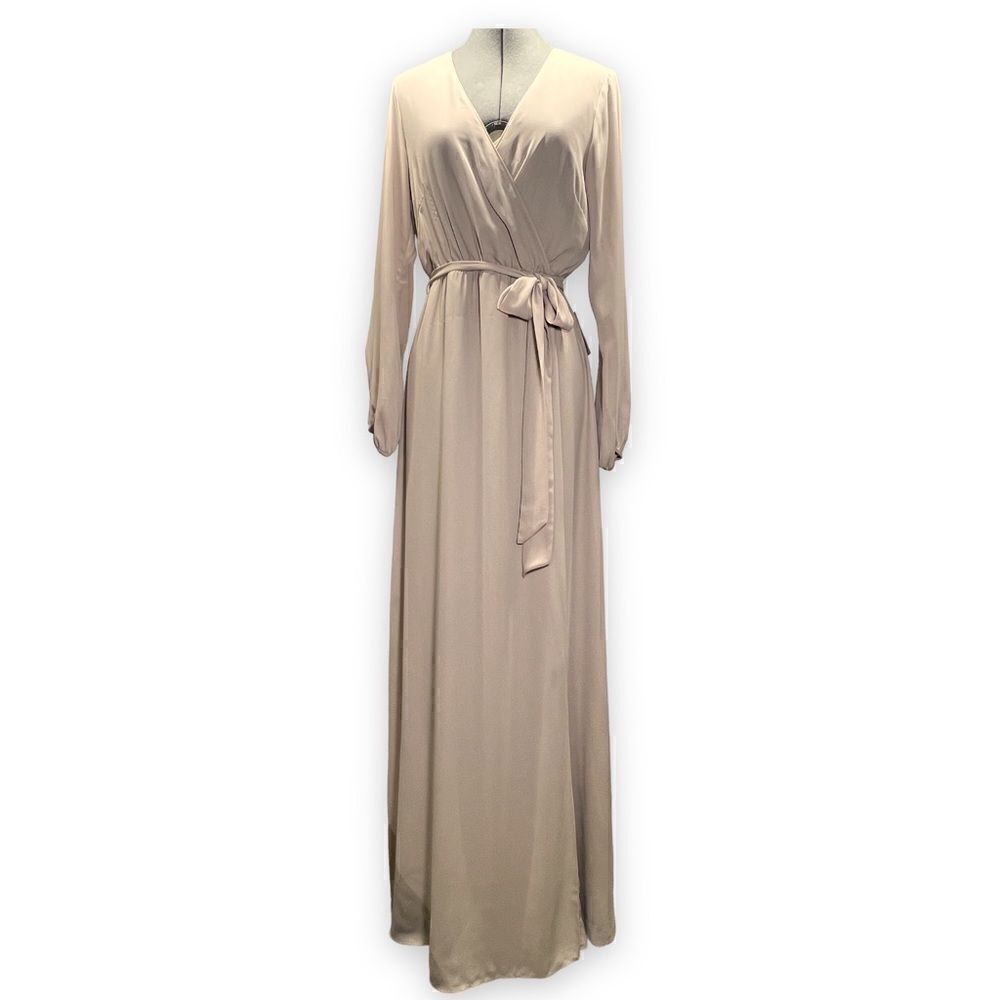 Show Me Your MuMu Lady Long Sleeve Wrap Dress‎ in Show Me The Ring Crisp M